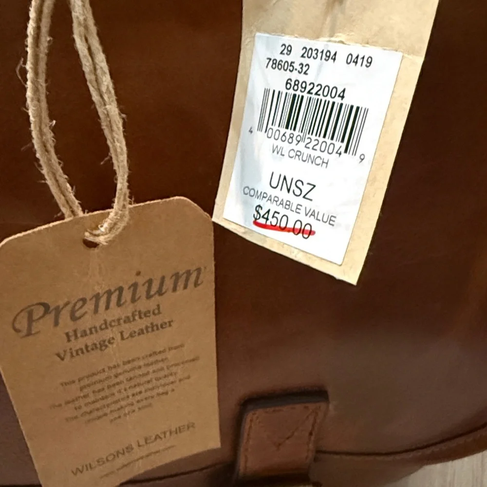 NWT Classic Brown Leather Men's Bag - Picture 4 of 9